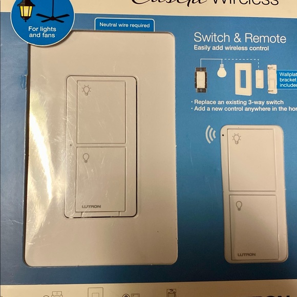 NEW: Lutron Caseta Wireless Switch and Remote. Sells for $70 at Lowes. - Picture 5 of 5